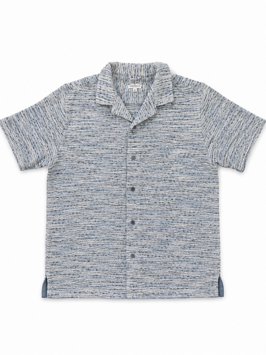 Earthbound Trading Co Other - Earthbound Trading Co Textured Camp Shirt Blue Cream Boho Coastal Resort Medium